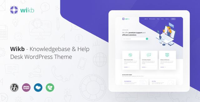 Wikb Knowledgebase and Help Desk WordPress Theme demo preview