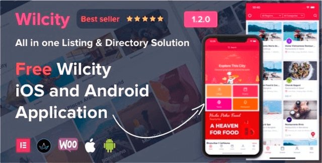 Wilcity directory listing WordPress theme preview showing business listing layout