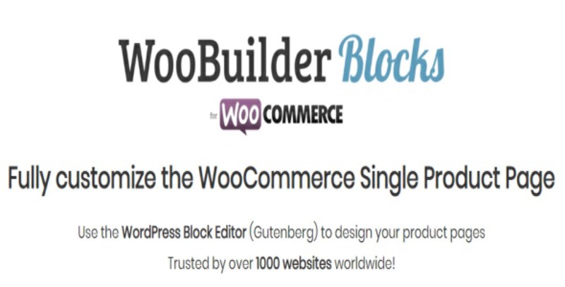 WooBuilder Blocks WordPress plugin interface for creating WooCommerce product pages
