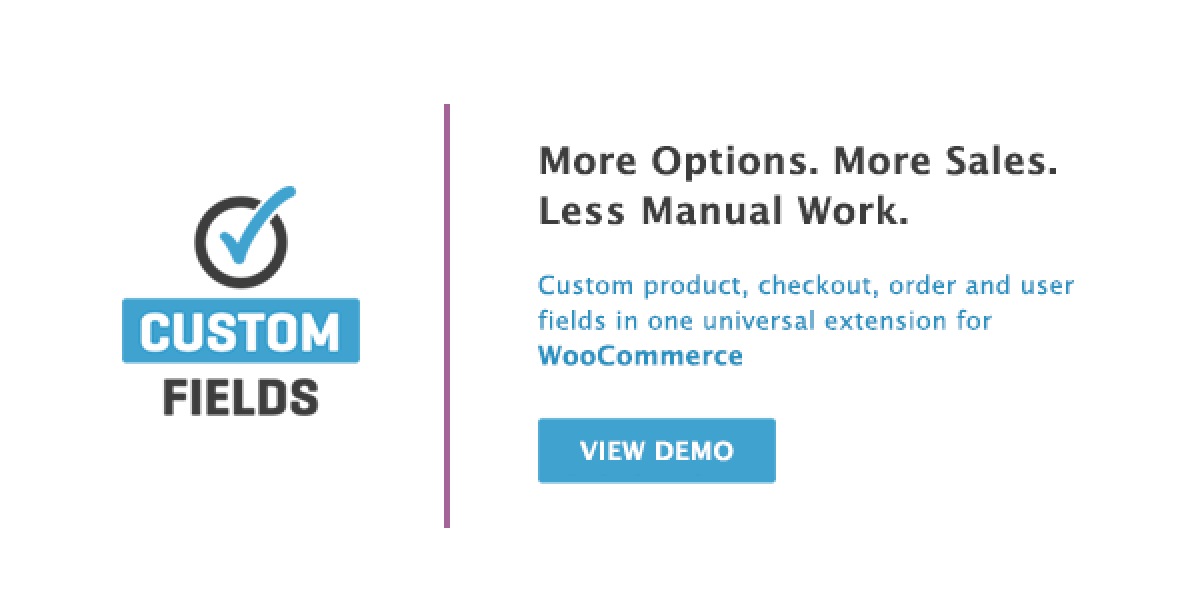 WooCommerce Custom Fields Plugin interface showing product options