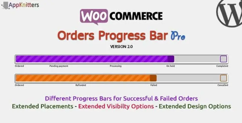 WooCommerce Order Progress Bar Pro plugin showing dual progress bars for order status tracking on a customer order page