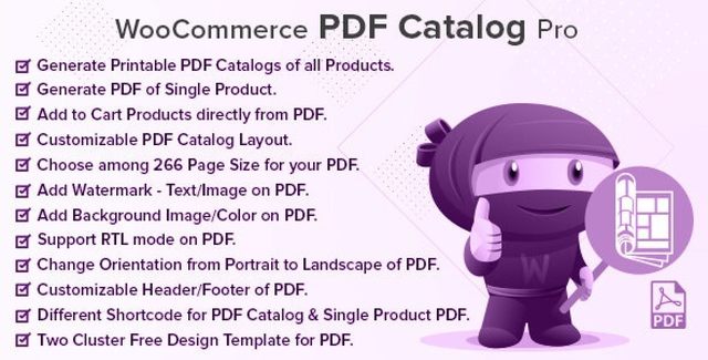 WooCommerce PDF Catalog Pro WordPress plugin dashboard interface