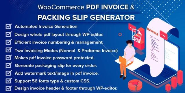 WooCommerce PDF invoice plugin generating professional invoices and packing slips with barcodes