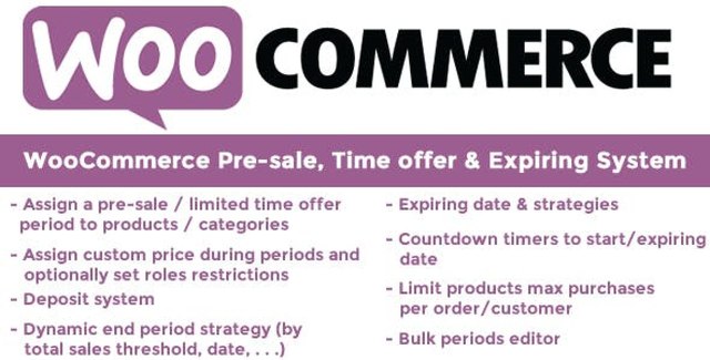 WooCommerce Pre-Sale Time Offer and Expiring System plugin interface