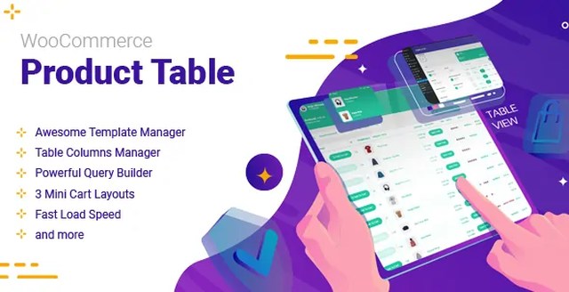 WooCommerce product table plugin displaying customizable product columns with filtering and mini cart options