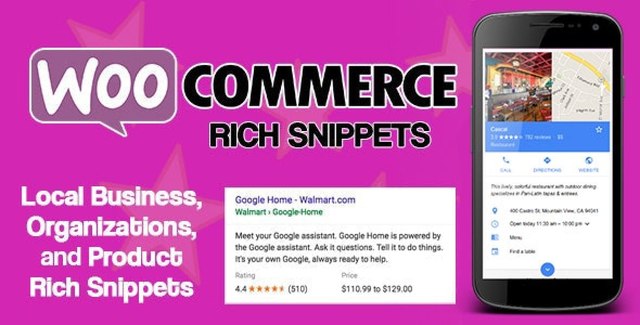 WooCommerce Rich Snippets plugin interface showing structured data for local SEO