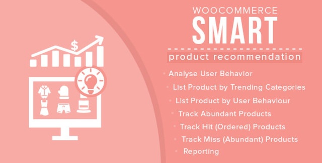 WooCommerce smart product recommendation plugin dashboard showing product analytics
