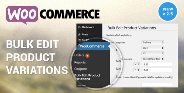 WooCommerce bulk edit product variations and prices plugin interface