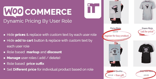 WooCommerce Dynamic Pricing By User Role plugin interface