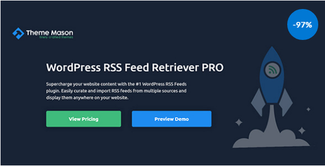 WordPress RSS Feed Retriever Pro plugin interface displaying feed layouts