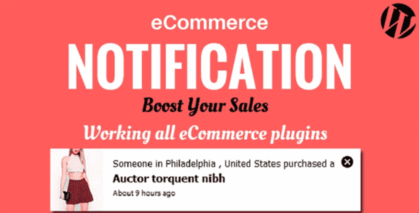 WordPress E-Commerce Notification Plugin interface showing virtual order popups