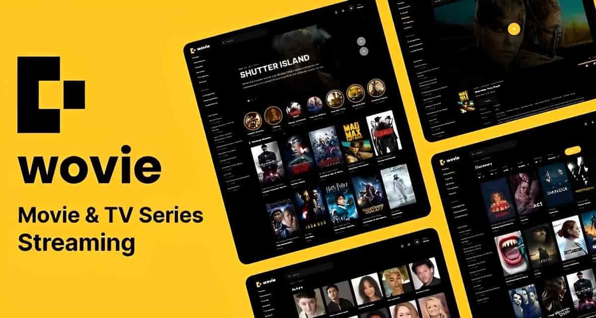 Wovie movie and TV series streaming platform PHP script interface