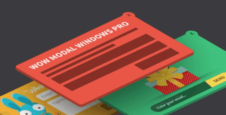 Wow Modal Windows Pro WordPress plugin interface showing modal window creation and customization