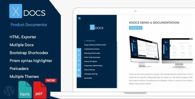 XDocs WordPress plugin interface for creating product documentation