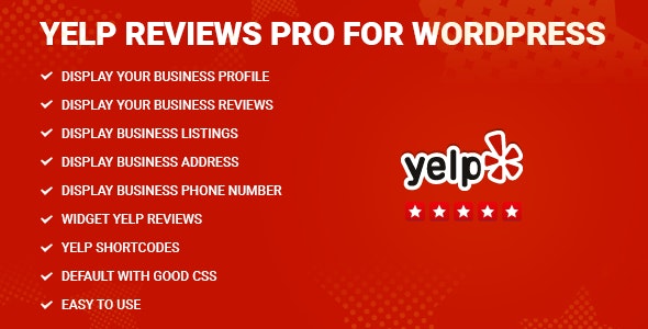Yelp Reviews Pro WordPress Plugin interface showing business reviews