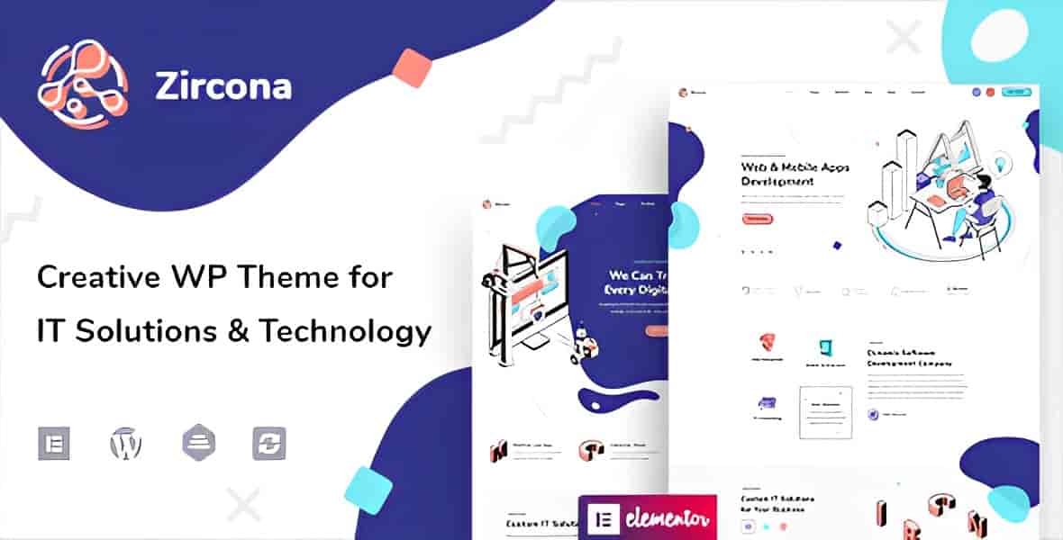 Zircona IT Solutions WordPress Theme homepage design for technology businesses