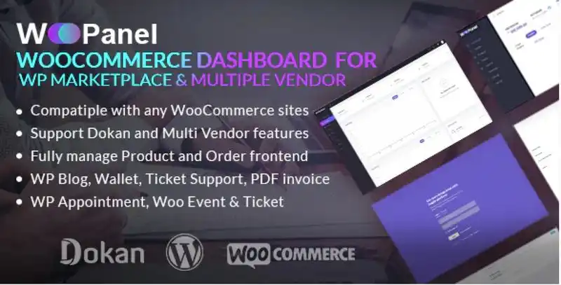 WooPanel WooCommerce dashboard plugin showing customizable admin metrics and vendor management overview