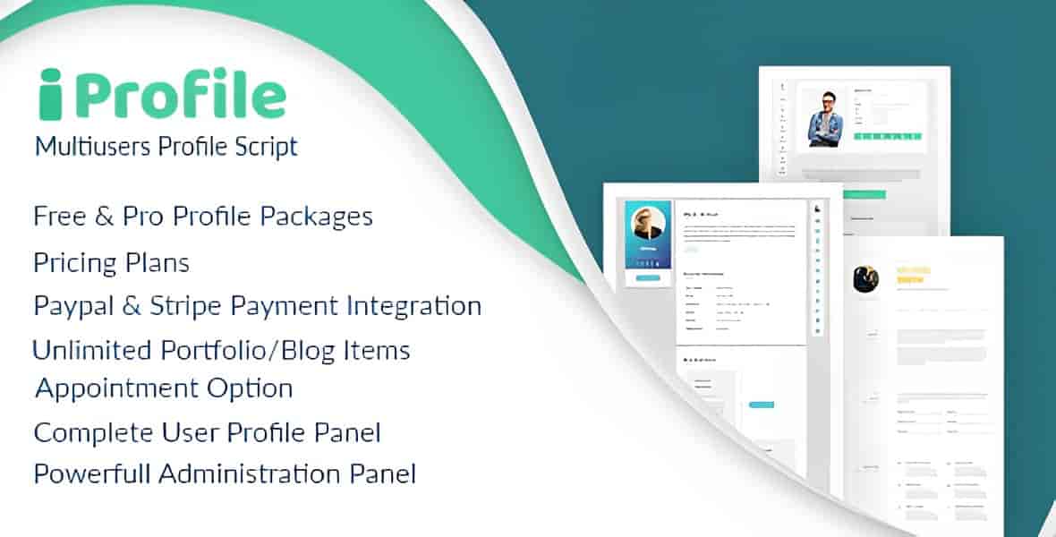 IProfile multi-user resume and portfolio PHP script interface