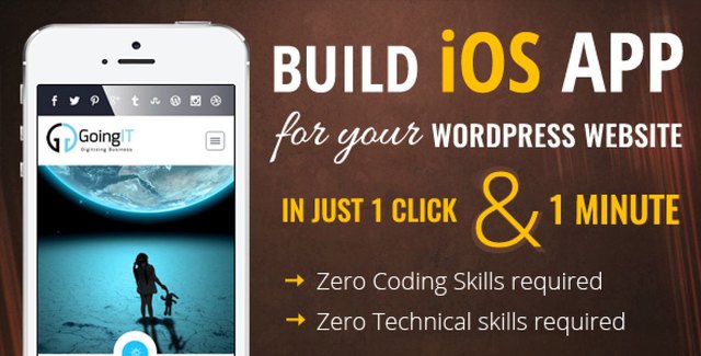 IWappPress WordPress plugin interface creating an iOS mobile app