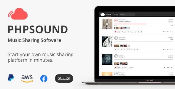 PhpSound music sharing platform PHP script dashboard interface for SoundCloud clone website