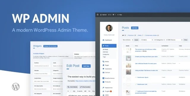 Wphave Admin WordPress theme dashboard preview showing custom colors and login page